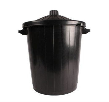 Waste bin black 80l incl. lid