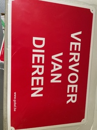 Waarschuwingsbord 30x20cm ‘Vervoer van dieren’