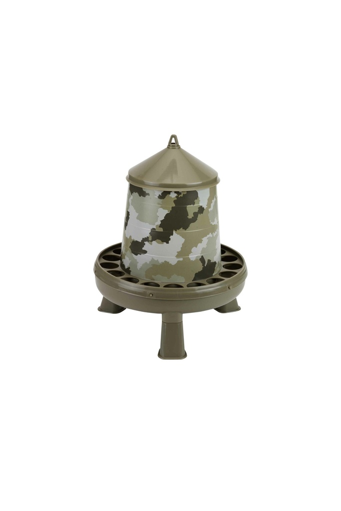 Plastic poultry feeder with legs camouflage 2 kg