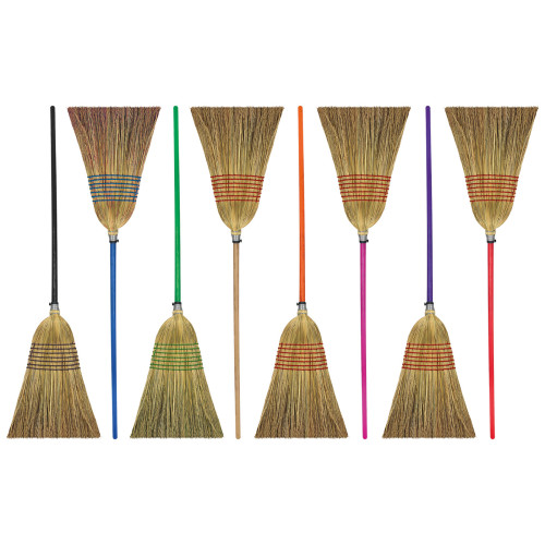 Heksenbezem met houten steel groen